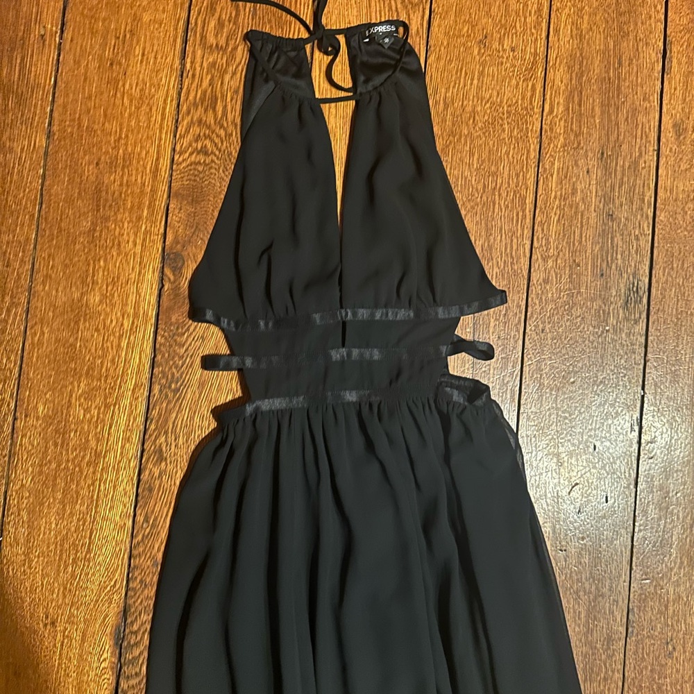 Express Elegant Black Halter Dress